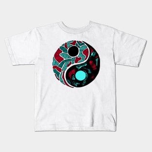 Turqred Abstract Yin Yang Kids T-Shirt